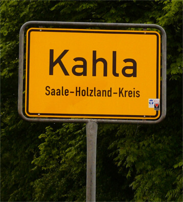 Ortsschild von Kahla